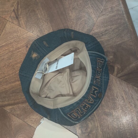 13DE MARZO Denim Cuffed Beret Hat OS New - Picture 3 of 4